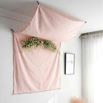 [스윗브릿지] 폼폼이가 귀여운 스트라이프 가리개커튼 2color