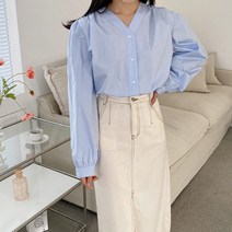 수키 브이넥 모던 블라우스 1096675