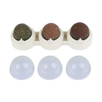 3 in 1 회전 고양이 개박하 공 장난감 금니 이빨 청소 스틱핥는 간식 소화 스낵애완 동물 액세서리, 04 White