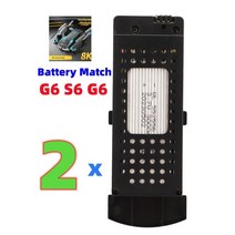 JHD 드론 배터리 S6 RC 전용 G6 Q6 프로 1800mAh 리포, 02 Battery 2 PCS
