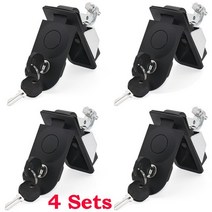 1/2/3/4PCS 블랙 알루미늄 압축 플러시 마운트 푸시 잠금 래치 키 해양 보트 RV 요트 도구 상자 캠핑카 트레일러, [04] 4 Sets