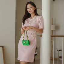 DRO039 진주버튼 수술 라인 니트 원피스