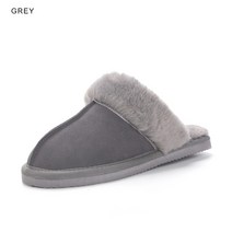 inoe 암소 스웨이드 가죽 남성 캐주얼 겨울 슬리퍼 플러시 모피 안감 반 홈 신발 따뜻한 편안한 레저 하우스 로퍼 플랫