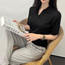 조이 반팔 카라 니트