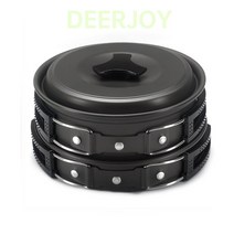 미군반합 메스킷 군용 반합 백패킹 캠핑 조리기구 엉망 키트 기어 캠프 액세서리 장비 팬, 검은색