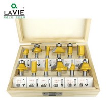 LAVIE 라우터 비트 밀링 보링 보로방 트리머 우드 비트 8mm 12개, 나무 상자