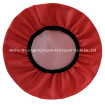 의자 커버 회전 스툴 원형 탄성 시트 보조 라운드 인조가죽 카바, 빨간_35×10cm