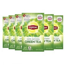 Lipton Tea 립톤 100프로 네츄럴 그린 티 티백 20개입 1.05oz(30g) 6팩