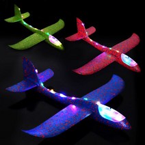 키드아이템 4000LED글라이더 1p 스티로폼 불빛 비행기, 단품