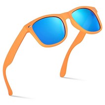 Retro Rewind 편광 선글라스 남성용 여성용 자외선 차단 클래식 투명 | 레보 로즈 골드, Matte Orange | Revo Ice Blue