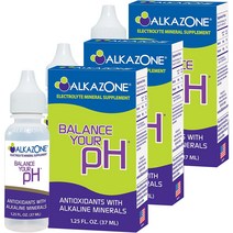 Alkazone Alkaline pH Booster Drops 알카라인 pH 부스터 드롭스 1.25floz 3개, 37ml