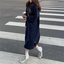 만방코리아 후드 기모 원피스