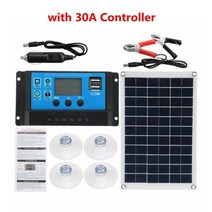 100w 태양 전지 패널 키트 태양 전지 18v5v usb 태양 전지 패널 자동차 요트 배터리 보트 충전기 야외 배터리 공급에 대 한 컨트롤러, 30a 컨트롤러 포함