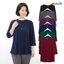 엄마옷 모슬린 라운드 무지 티셔츠 TS103041마담 미시옷 50대 중년여성의류 60대 엄마옷 빅사이즈 할머니옷 여성옷 여성 봄