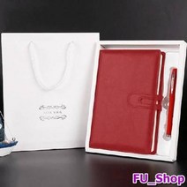 ForU745 볼펜세트 레드 자석 다이어리 유선노트 업무노트 만년다이어리 볼펜