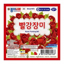 1+1 종이나라 빨강장미접기 중 12x12cm, 5개