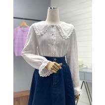 애티쉬 레이스 카라 엠보싱블라우스 BBS1R414