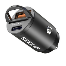 비잽 듀얼 30W 차량용 매립형 초미니 PD 3.0 QC 3.0 PPS 지원 시거잭 충전기, BZD33, 블랙