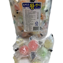 유비스 왕캔디(한통) 추억의 불량식품 옛날과자 군것질 (스낵 쫀드기 사탕)