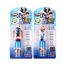 헬로카봇 피규어 립케어 립밤, 2개, 딸기향