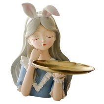 북유럽 입상 스토리지 트레이 동상 키 쥬얼리 링 전화 주최자 수 지 웨딩 홈 테이블 장식 선물에 대 한 귀여운, 수지, 토끼 귀