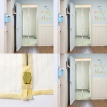 고급 문 모기장 아이보리 90CM 문 모기장 지퍼 현관방충문