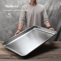 초대형 304 스테인레스 식당 쟁반 음식 서빙 회전율, 플랫 하단 60x40x5