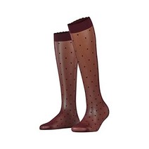 팔케 여성 Dot 15 Denier Knee High Tights - Barolo Burgundy 173673