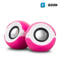 지군 멀티미디어 스테레오 미니스피커, GS-8000, 핑크