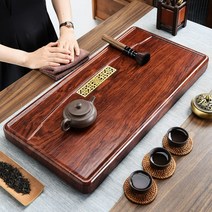스퀘어 원목 다도 차판 차반 전목 차탁 다판 티트레이 다관 퇴수기, 풍경 흑단 (60X30X4cm)