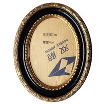 차량용사진액자 차량용사진액자 원형 그림틀 표구 타원형 액자 사진액자 블랙골드색 상자 폭 7cm두께 4cm, T14-기타 크기 가격변동 체크, C01-빈프레임부품(2주 상품발송)