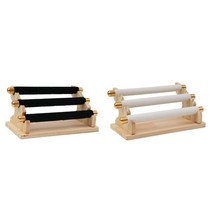 GHSHOP 가정용 2Pcs 독립형 링 디스플레이 홀더 쇼케이스 홀더, 0.67인치, 활기 없는, 검정 흰색