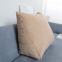 조브라운 대형 삼각 디자인 침대 등받이 쿠션 주문 제작 가능, PU가죽, 코발트블루