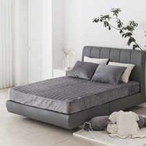 류금숙 겨울 극세사 모던 벨보아 누비매트리스커버 단품 (SS/Q/K/SK)