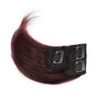 여성 똑딱핀 부분 가발 정수리뽕 옆머리 볼륨 가발 2P, 블랙