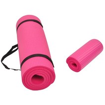 BalanceFrom GoYoga+ 다목적 요가 매트 및 무릎 보호대 그레이 초대형 고밀도 휴대용 스트랩 포함, Pink