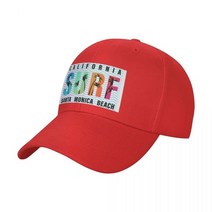 서핑모자 서프모자 서핑버킷햇 서프버킷햇 바캉스모자 서핑캡 santa monica 비치 서핑 모자 성인 패션 서핑 캘리포니아 아빠 모자 트럭 운전사 태양 모자 조절 스냅 33, 빨간색, 한 사이즈