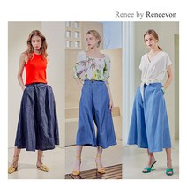 [레니바이레니본] ○ 린넨 블렌디드 데님 큐롯 팬츠 2종