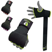 미국발송 INFINIX SPORTS 복싱 핸드 랩 펀칭용 내부 젤 장갑 장갑 아래 신축성 있는 패딩 반창고 남성 및 여성용 주먹 보호대 MMA 훈련에 적합 (형광 라지/X, Fluorescent