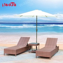 해변의자 야외데크 레저 썬베드 라탄 썬텐 태닝 감성 테라스 발코니 선배드, 철제, A