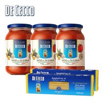 [보라티알] 데체코 파스타소스 시칠리아나 400g x3개 + USA스파게티 453g x2개, 상세 설명 참조