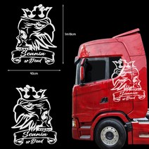 스카니아 트럭 차량용스티커 scania or dead, 조수석, 레드, 1개