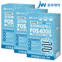 JW중외제약 프리미엄 프리바이오틱스 FOS 4000 플러스 아연 프락토올리고당 유산균, 30포, 3박스