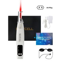 얼굴 피지 제거기 피부 케어 피지 여드름 제거 기계 휴대용 미니 레드 블루 라이트 레이저 피코세컨드 펜 블랙 문신 여드름 흉터 두더지 주근깨 다크 스팟 블랙 안료, 빨간불 au 플러그