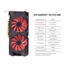 XFX Radeon RX 580 8GB 4GB 2GB 게임 그래픽 카드 데스크탑 컴퓨터 비디오 GPU(RX550 RX560 RX470 RX590), 07 RX570 4GB 2Fan