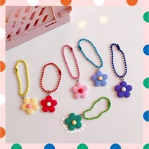 귀여운 플라워 키링 6종 귀여운가방고리 작은 선물 키링 귀여운 네임고리만들기, 그린