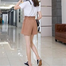 [몰빵샵] 여자 시원한 린넨소재 셔링 고무줄 밴딩 반바지 (6988254)