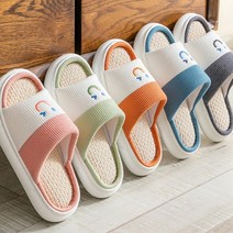 파인굿즈 리치 린넨 마 실내 무소음 슬리퍼 푹신한 거실화 층간소음 거실 실내화 실내용 임산부 룸슈즈, 리치슬리퍼-남성블루
