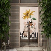 커튼 블라인드 다이소커튼 재미 있고 귀여운 고양이 식당 장식 파티션 드레이프 주방 입구 걸이형 하프 세트, 90x180cm, 23 CTS00658