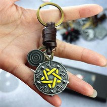 위쳐3 소가죽 로프 열쇠고리 자동차 키홀더 키링 키체인 악세서리 펜던트, 단일사이즈, H_위쳐 열쇠고리 펜던트